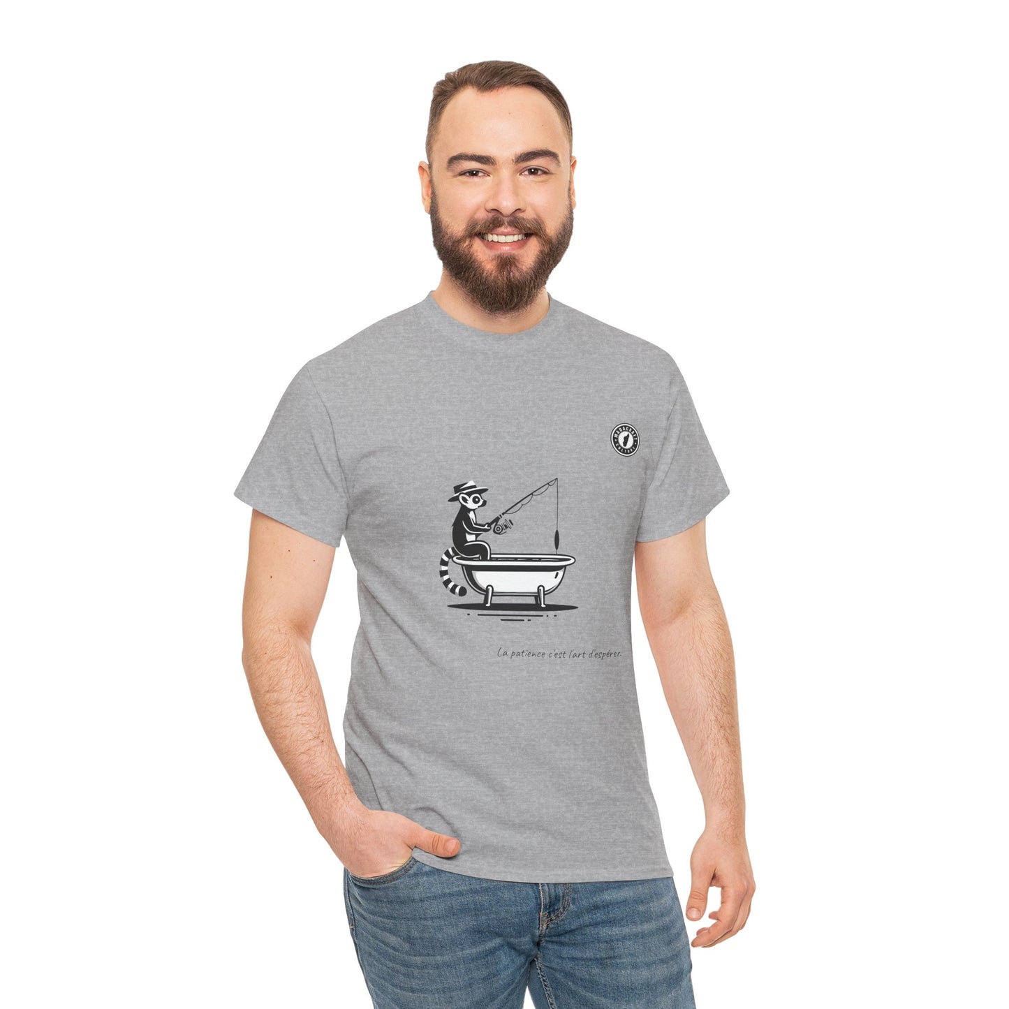 T-Shirt Lémurien Pêcheur – L’Art de la Patience 🎣- Homme