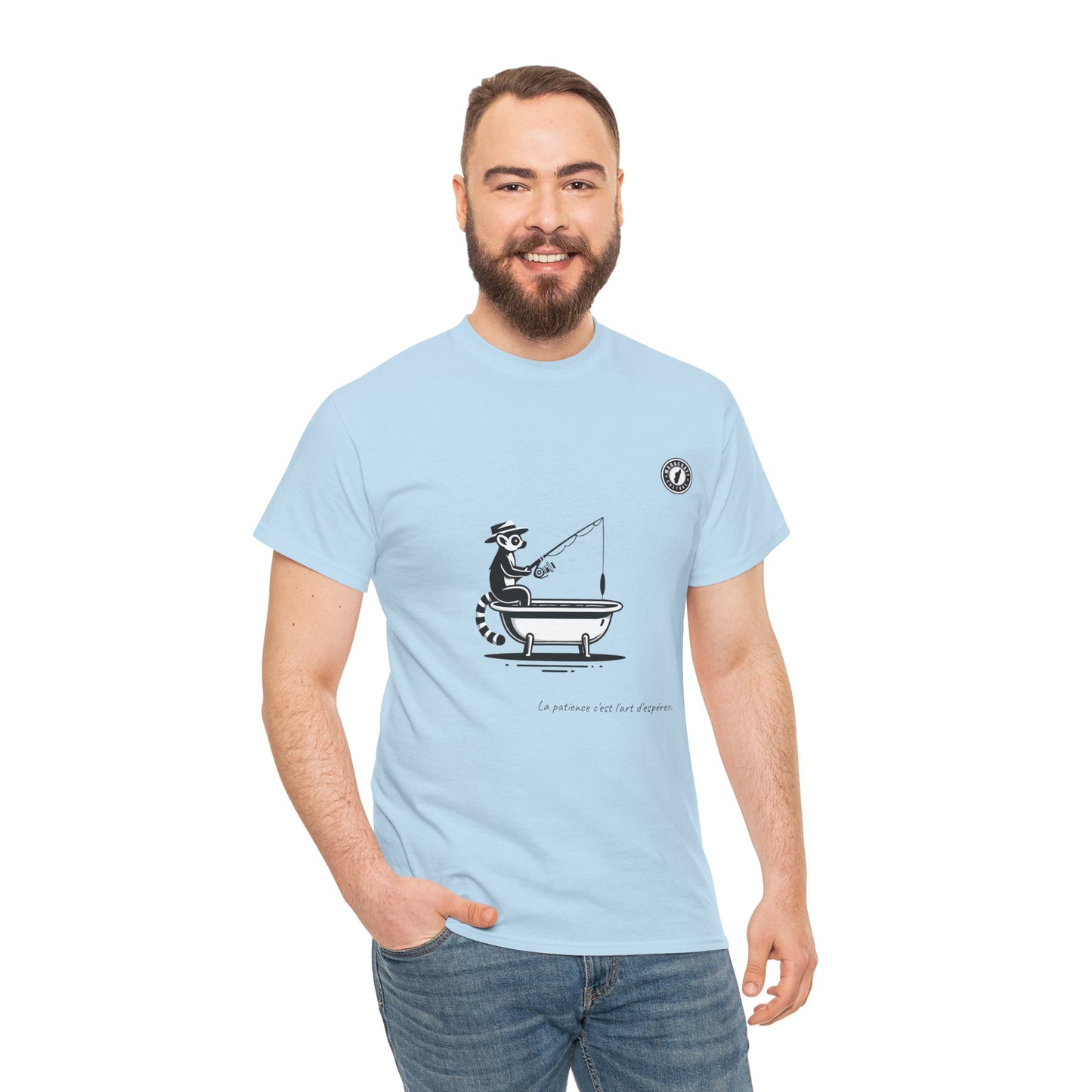 T-Shirt Lémurien Pêcheur – L’Art de la Patience 🎣- Homme