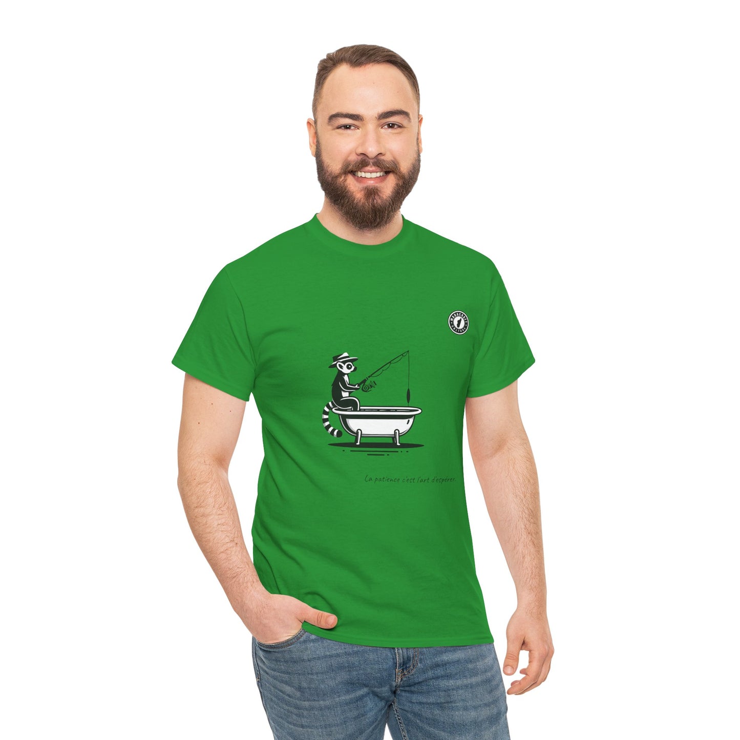 T-Shirt Lémurien Pêcheur – L’Art de la Patience 🎣- Homme