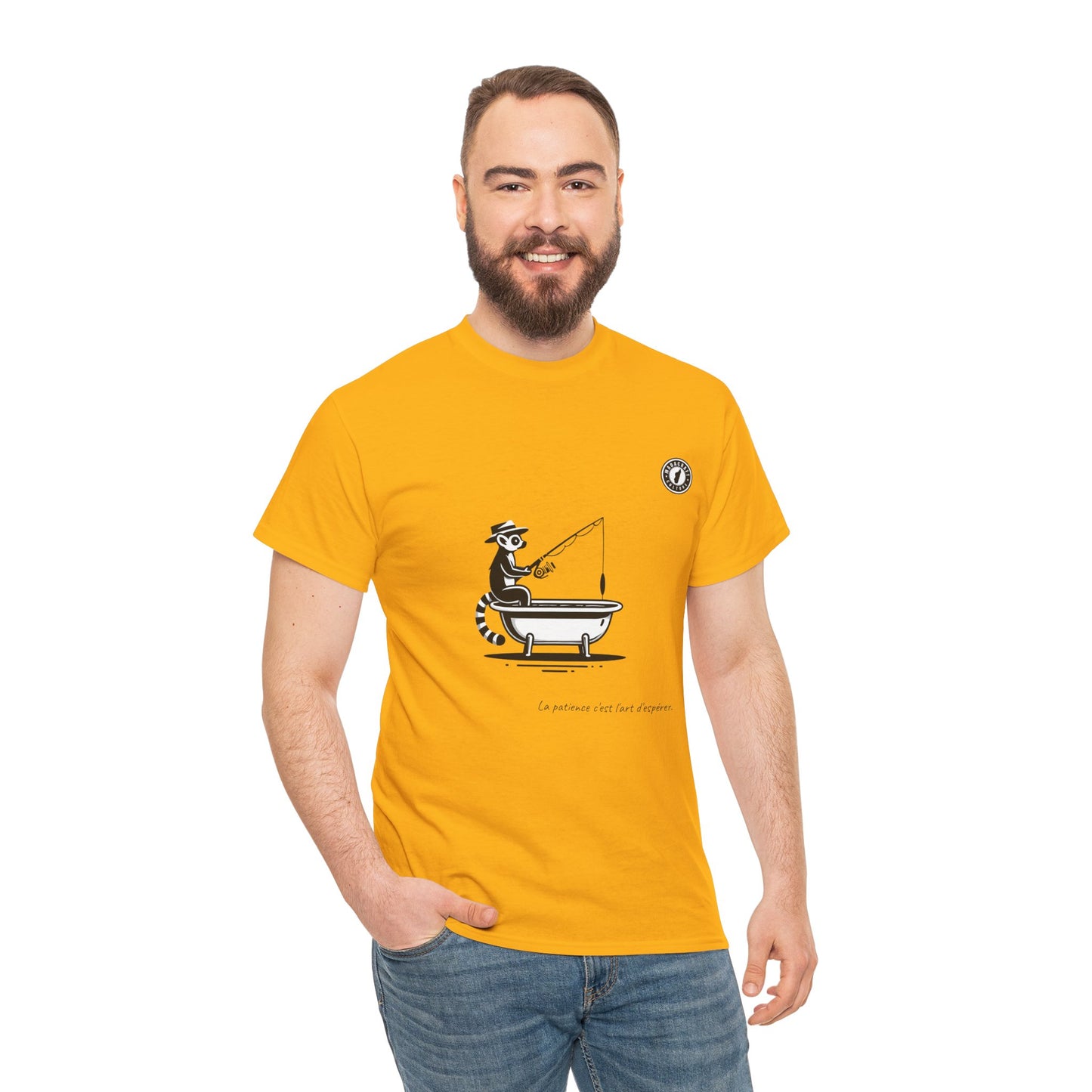 T-Shirt Lémurien Pêcheur – L’Art de la Patience 🎣- Homme