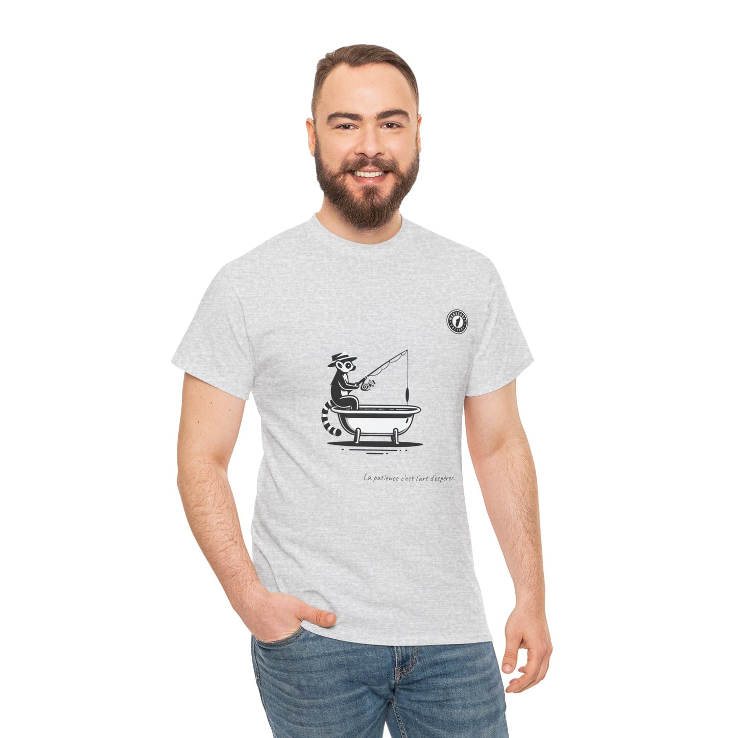 T-Shirt Lémurien Pêcheur – L’Art de la Patience 🎣- Homme