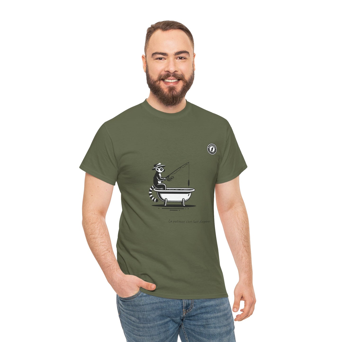 T-Shirt Lémurien Pêcheur – L’Art de la Patience 🎣- Homme
