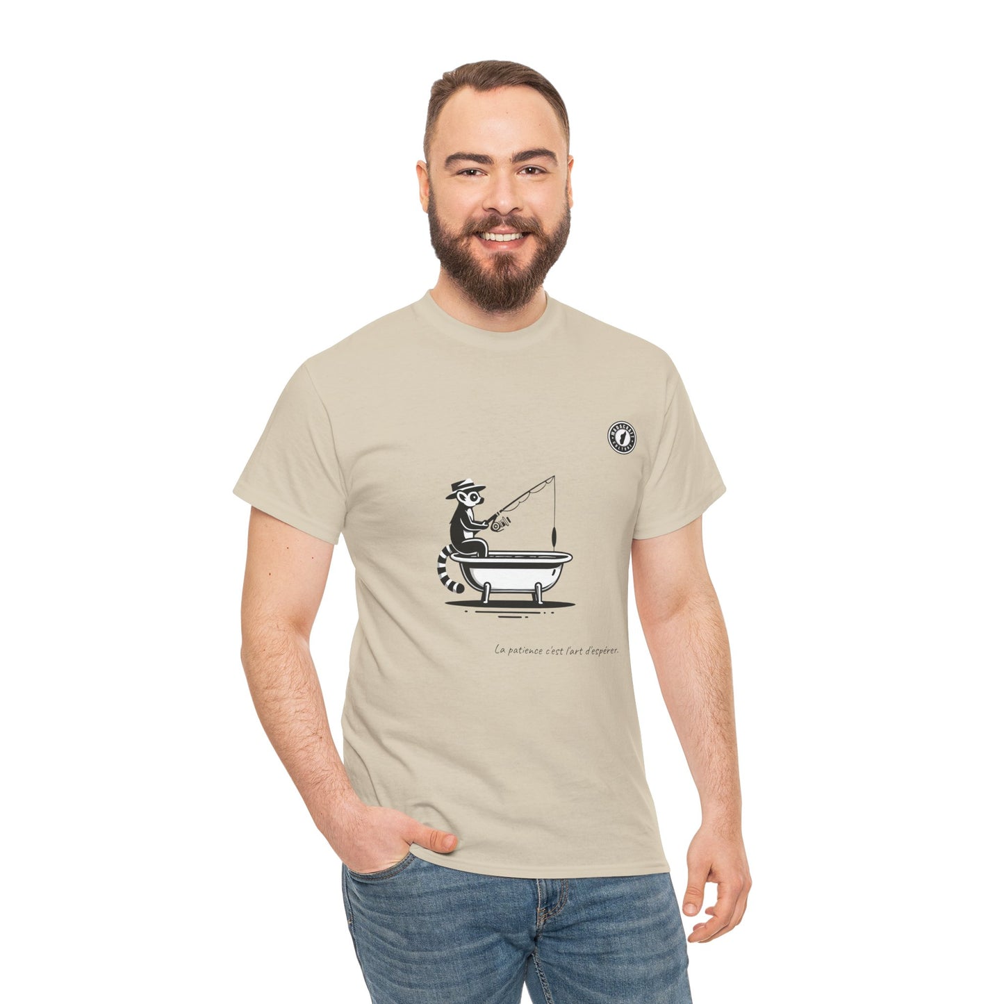 T-Shirt Lémurien Pêcheur – L’Art de la Patience 🎣- Homme