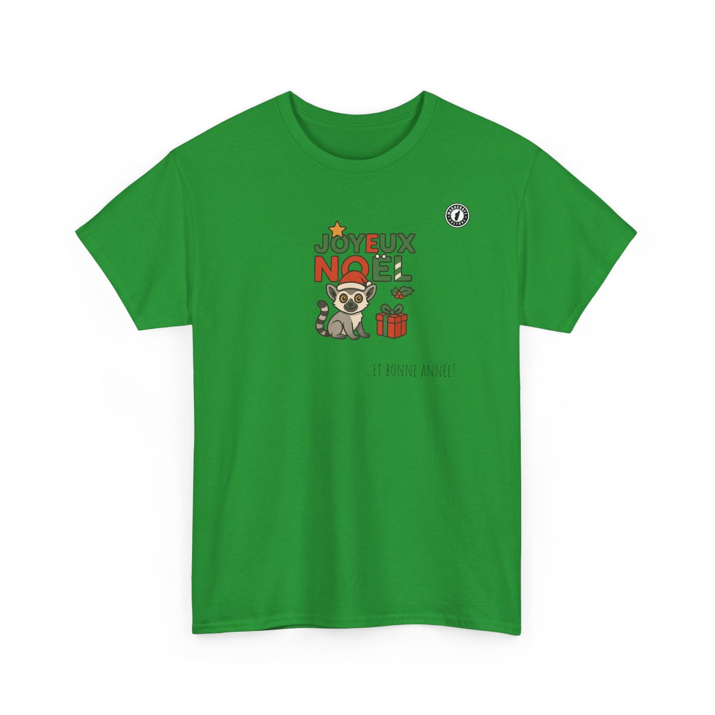 T-Shirt Lémurien de Noël – Adorable Lémurien au Bonnet de Père Noël avec “Joyeux Noël”