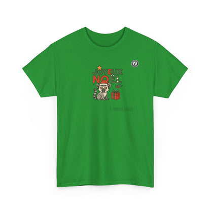 T-Shirt Lémurien de Noël – Adorable Lémurien au Bonnet de Père Noël avec “Joyeux Noël”