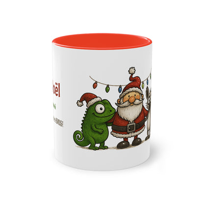 Mug Noël Entre Amis – Un Caméléon, Un Lémurien & Beaucoup de Joie