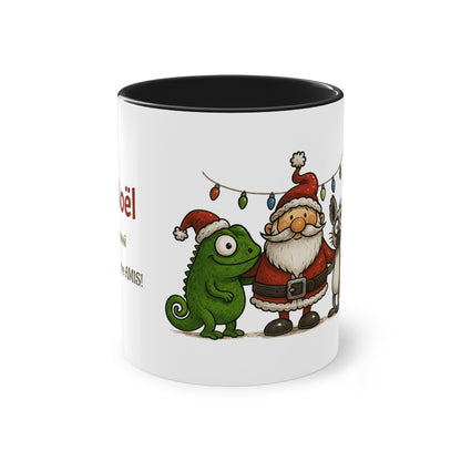 Mug Noël Entre Amis – Un Caméléon, Un Lémurien & Beaucoup de Joie