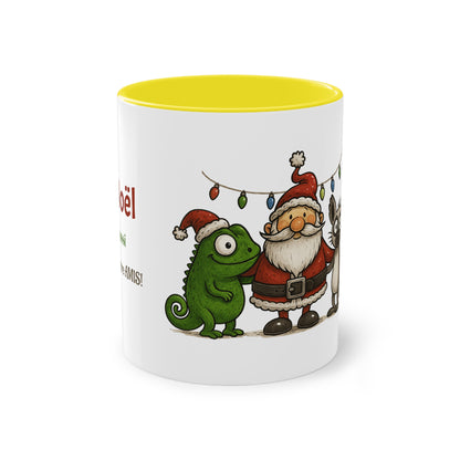 Mug Noël Entre Amis – Un Caméléon, Un Lémurien & Beaucoup de Joie