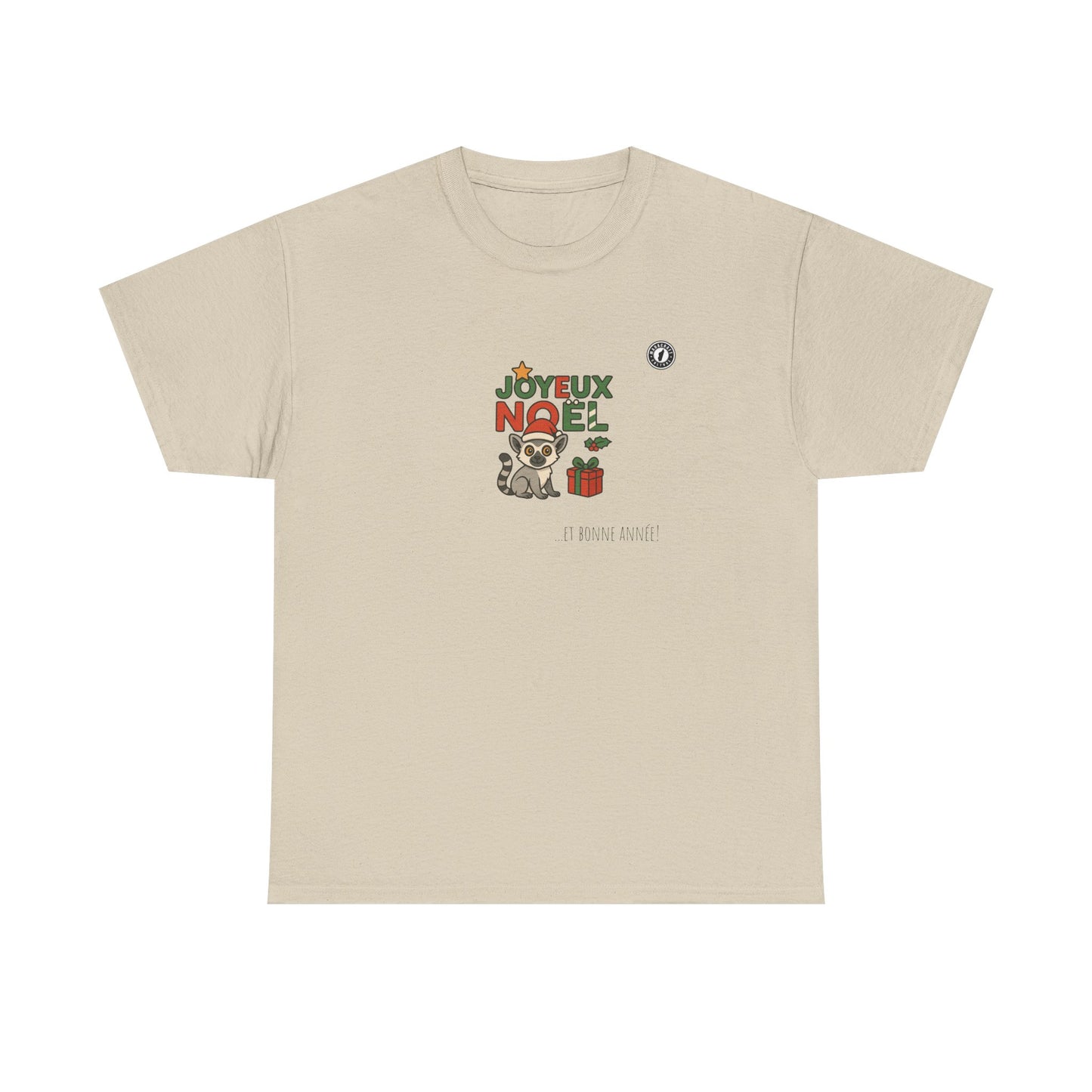 T-Shirt Lémurien de Noël – Adorable Lémurien au Bonnet de Père Noël avec “Joyeux Noël”