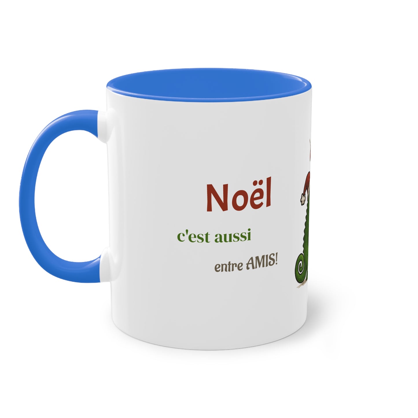 Mug Noël Entre Amis – Un Caméléon, Un Lémurien & Beaucoup de Joie