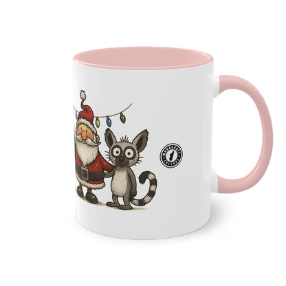 Mug Noël Entre Amis – Un Caméléon, Un Lémurien & Beaucoup de Joie