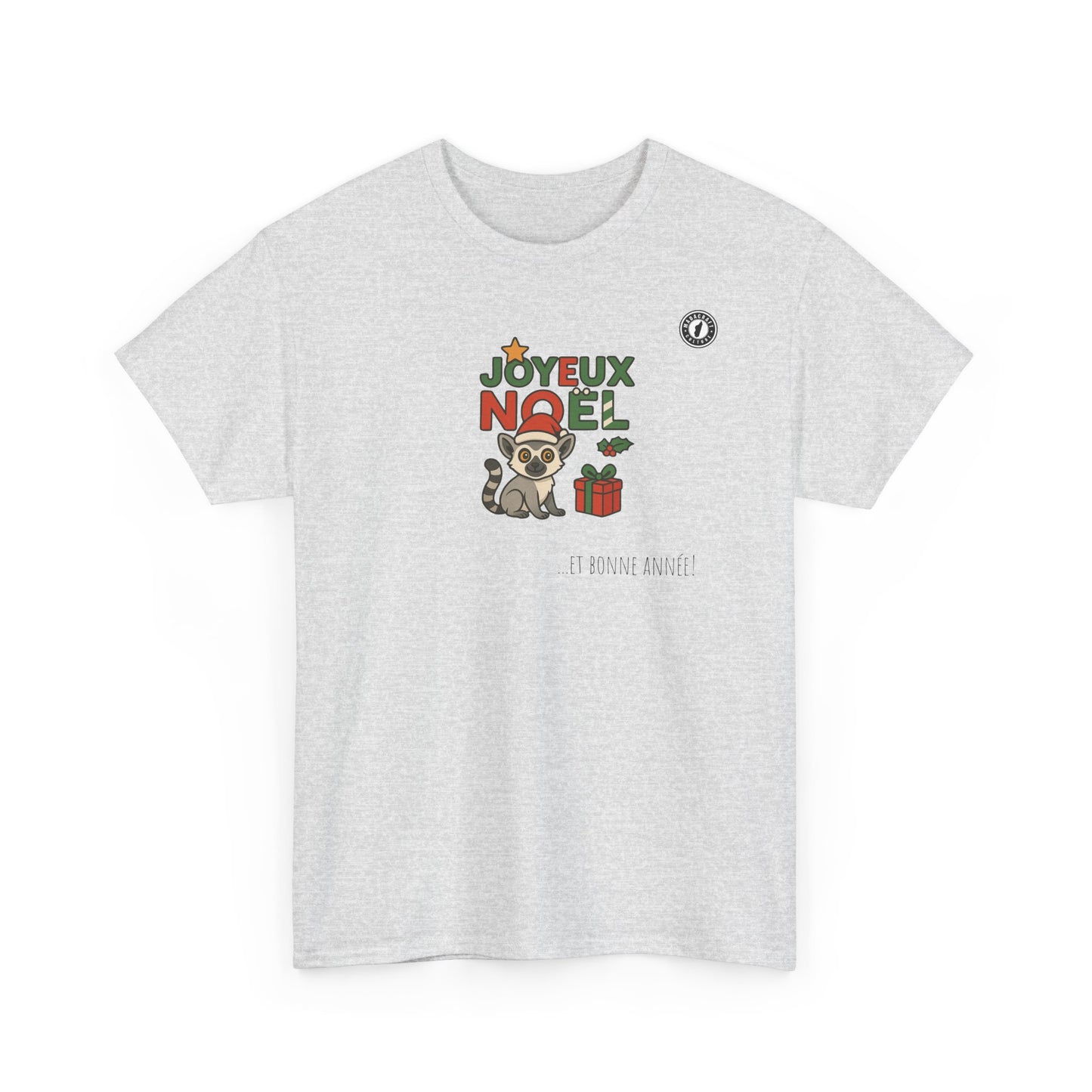 T-Shirt Lémurien de Noël – Adorable Lémurien au Bonnet de Père Noël avec “Joyeux Noël”
