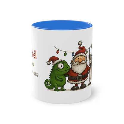 Mug Noël Entre Amis – Un Caméléon, Un Lémurien & Beaucoup de Joie