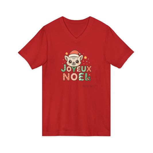 T-Shirt Femme Joyeux Noël Lémurien kawaii - Édition Fêtes | Madacraft Culture