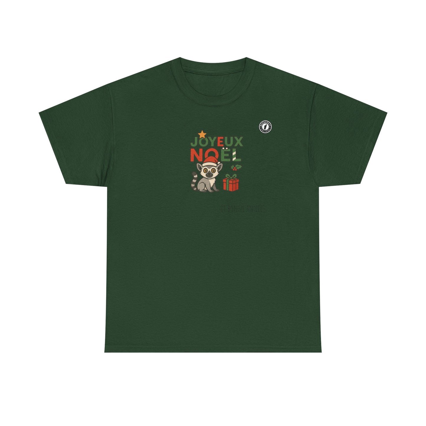 T-Shirt Lémurien de Noël – Adorable Lémurien au Bonnet de Père Noël avec “Joyeux Noël”