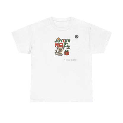 T-Shirt Lémurien de Noël – Adorable Lémurien au Bonnet de Père Noël avec “Joyeux Noël”