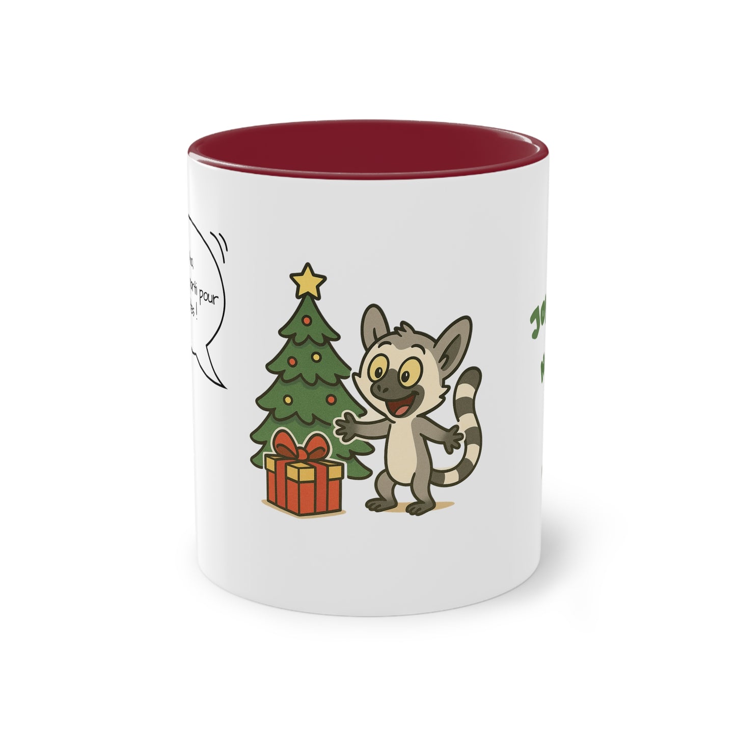Mug de Noël – Lémurien et Sapin