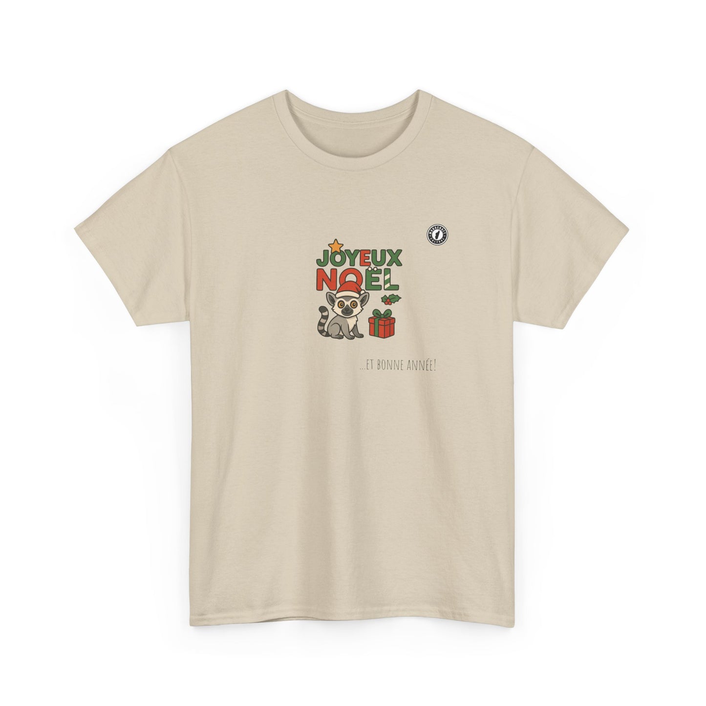 T-Shirt Lémurien de Noël – Adorable Lémurien au Bonnet de Père Noël avec “Joyeux Noël”
