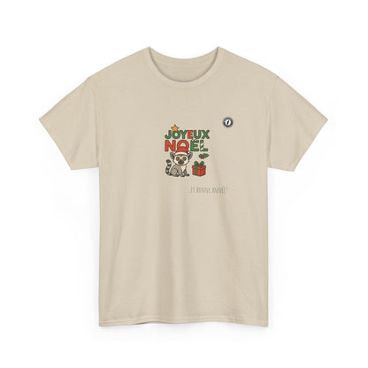 T-Shirt Lémurien de Noël – Adorable Lémurien au Bonnet de Père Noël avec “Joyeux Noël”
