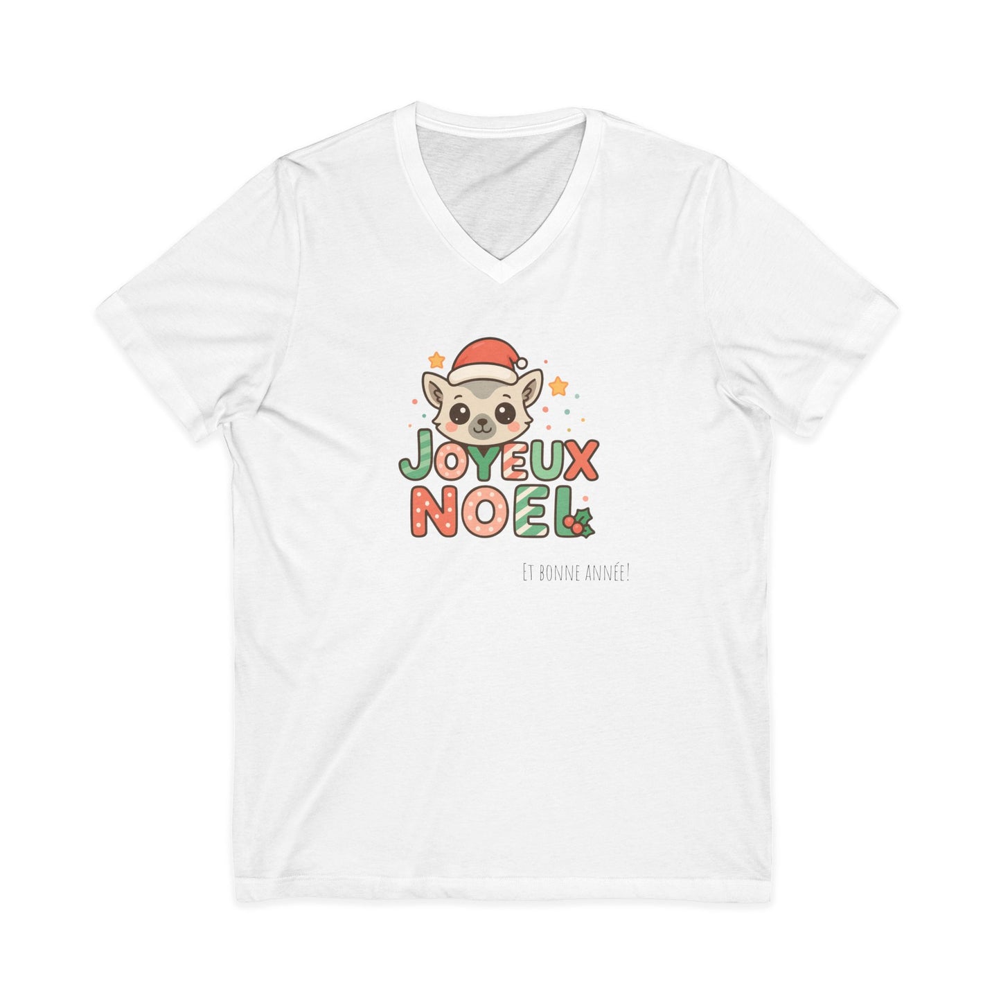 T-Shirt Femme Joyeux Noël Lémurien kawaii - Édition Fêtes | Madacraft Culture