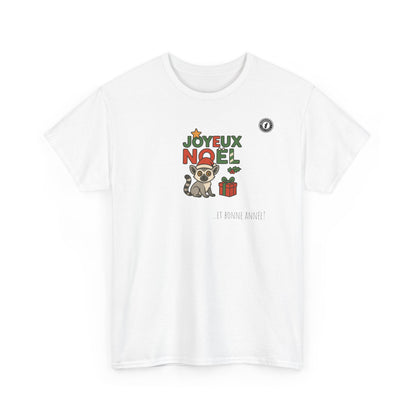 T-Shirt Lémurien de Noël – Adorable Lémurien au Bonnet de Père Noël avec “Joyeux Noël”