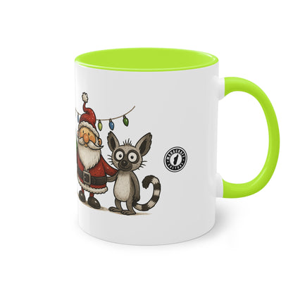 Mug Noël Entre Amis – Un Caméléon, Un Lémurien & Beaucoup de Joie