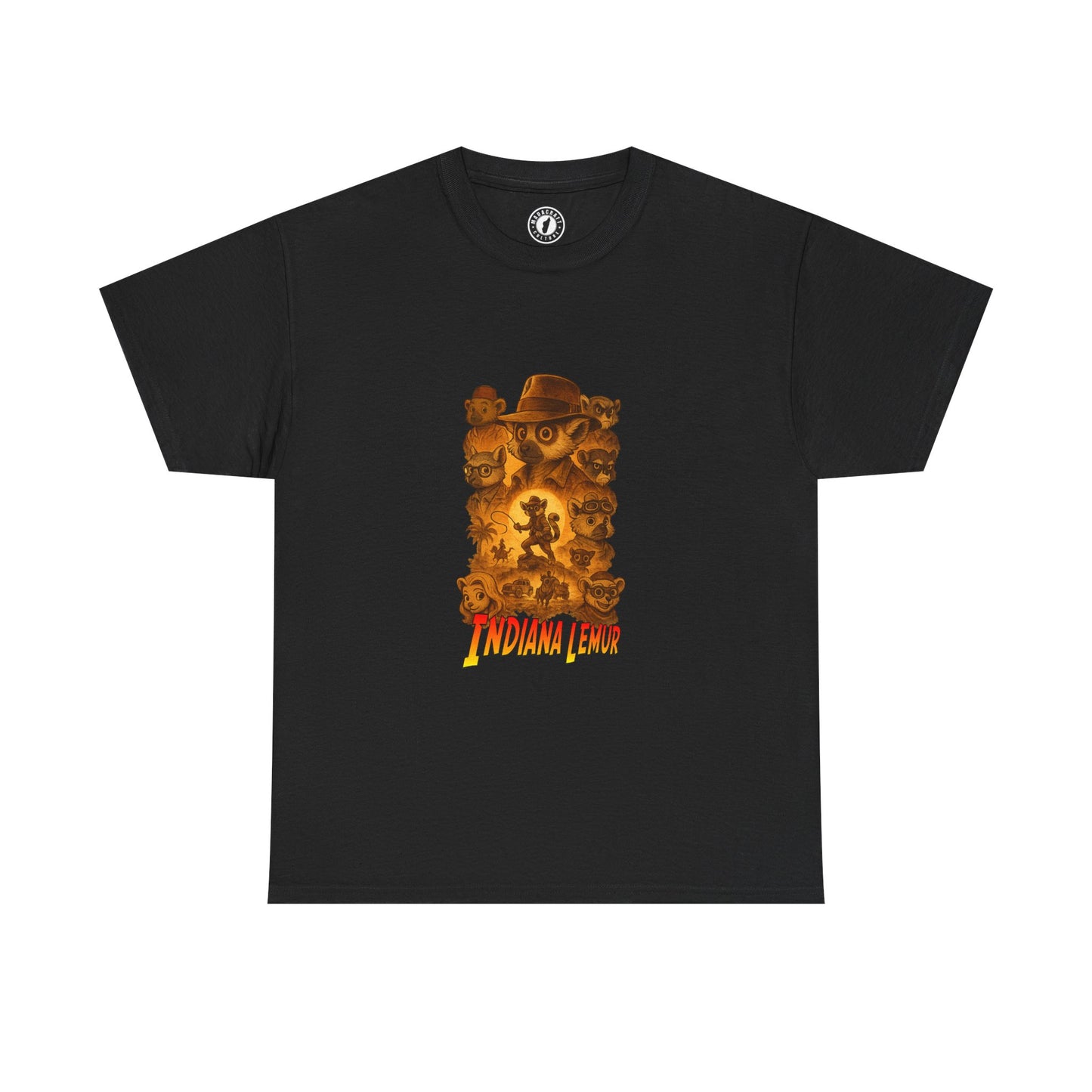 T-shirt Indiana Lemur – Parodie Indiana Jones en maki Madagascar | Madacraft Culture