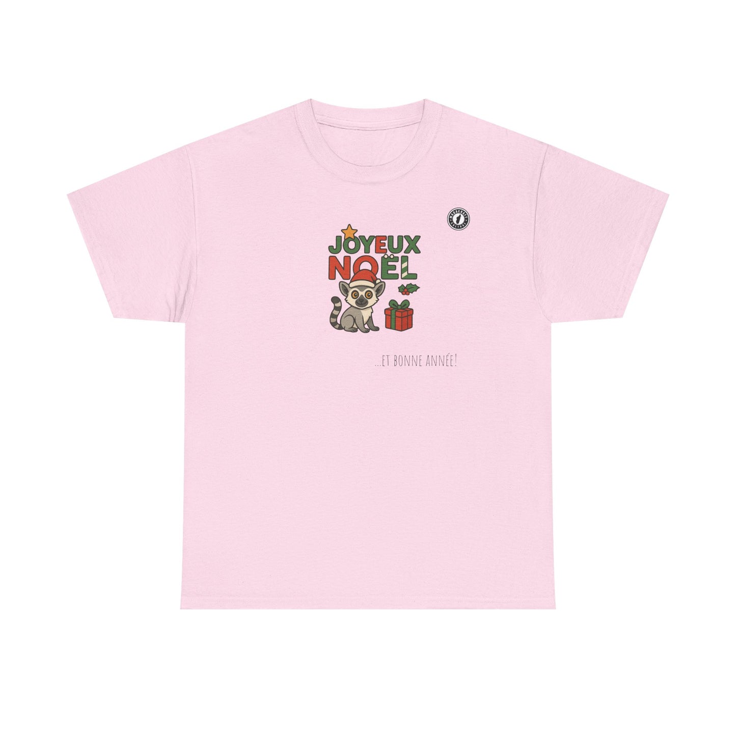 T-Shirt Lémurien de Noël – Adorable Lémurien au Bonnet de Père Noël avec “Joyeux Noël”