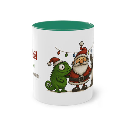 Mug Noël Entre Amis – Un Caméléon, Un Lémurien & Beaucoup de Joie