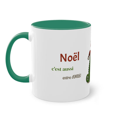 Mug Noël Entre Amis – Un Caméléon, Un Lémurien & Beaucoup de Joie