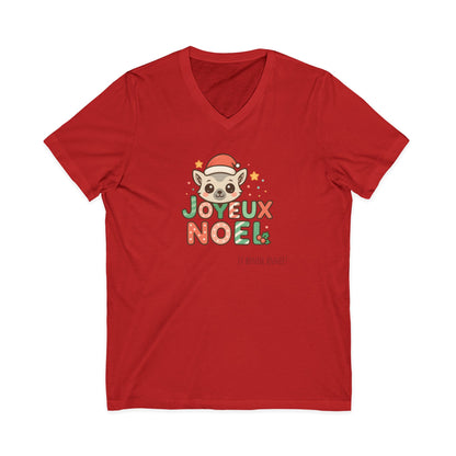 T-Shirt Femme Joyeux Noël Lémurien kawaii - Édition Fêtes | Madacraft Culture