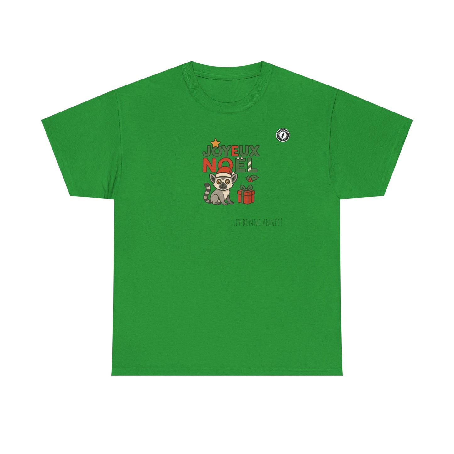 T-Shirt Lémurien de Noël – Adorable Lémurien au Bonnet de Père Noël avec “Joyeux Noël”