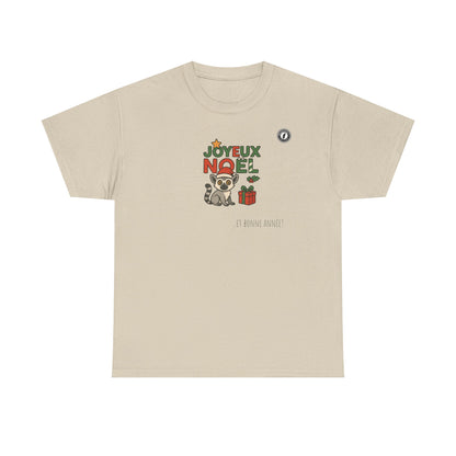 T-Shirt Lémurien de Noël – Adorable Lémurien au Bonnet de Père Noël avec “Joyeux Noël”