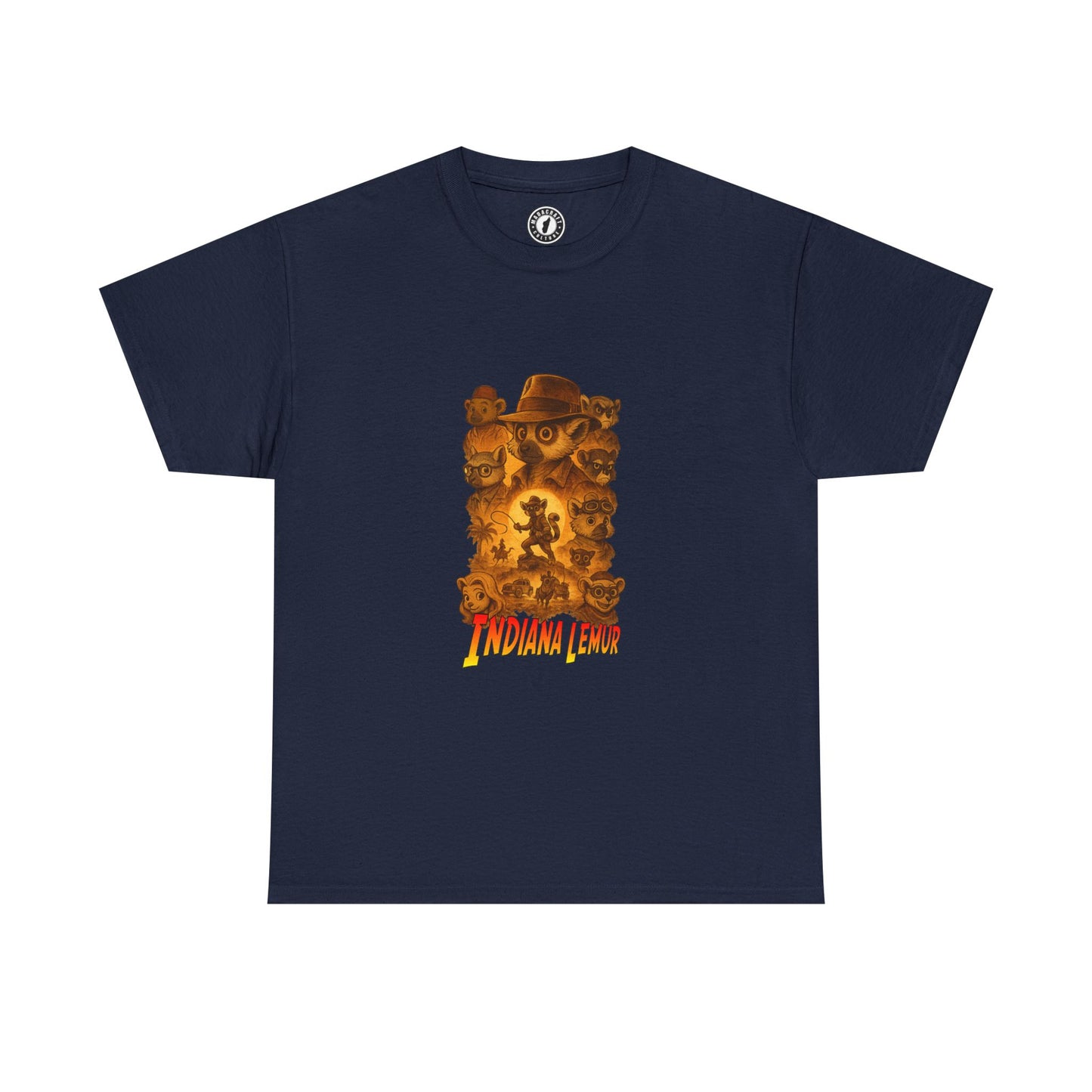 T-shirt Indiana Lemur – Parodie Indiana Jones en maki Madagascar | Madacraft Culture