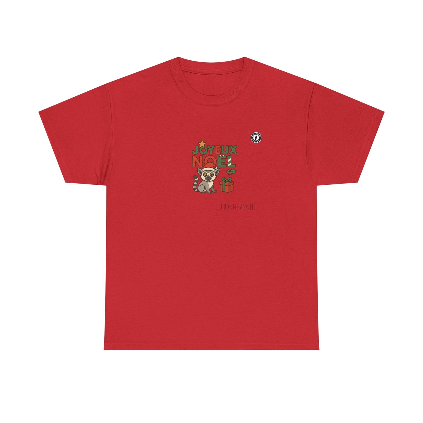 T-Shirt Lémurien de Noël – Adorable Lémurien au Bonnet de Père Noël avec “Joyeux Noël”