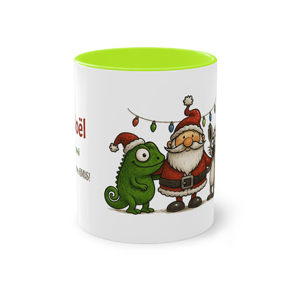 Mug Noël Entre Amis – Un Caméléon, Un Lémurien & Beaucoup de Joie