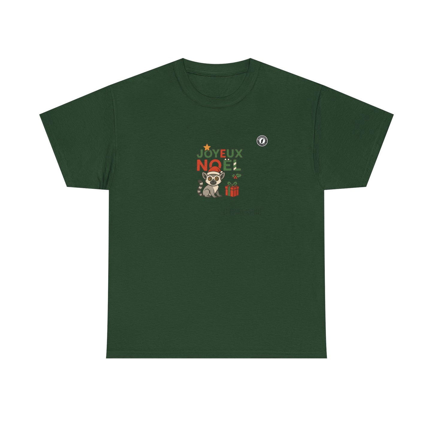 T-Shirt Lémurien de Noël – Adorable Lémurien au Bonnet de Père Noël avec “Joyeux Noël”
