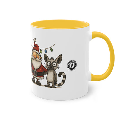 Mug Noël Entre Amis – Un Caméléon, Un Lémurien & Beaucoup de Joie