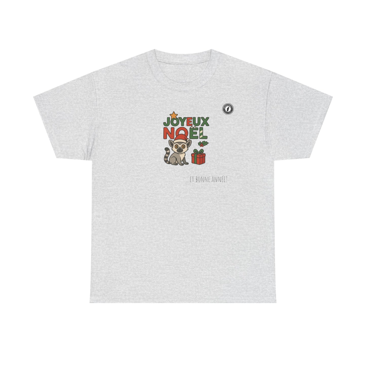 T-Shirt Lémurien de Noël – Adorable Lémurien au Bonnet de Père Noël avec “Joyeux Noël”