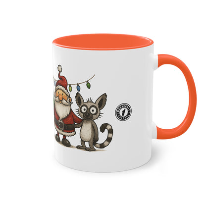 Mug Noël Entre Amis – Un Caméléon, Un Lémurien & Beaucoup de Joie