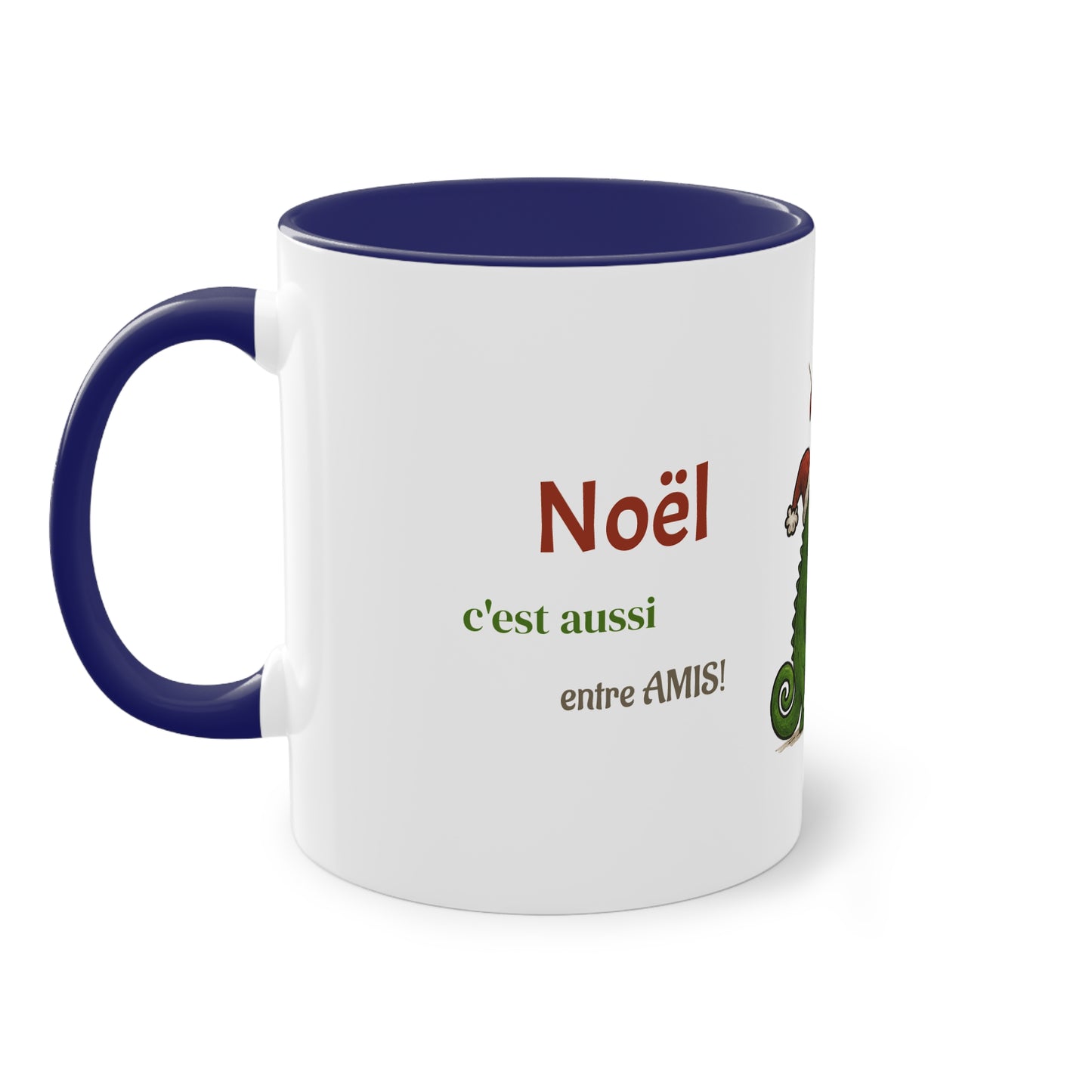 Mug Noël Entre Amis – Un Caméléon, Un Lémurien & Beaucoup de Joie