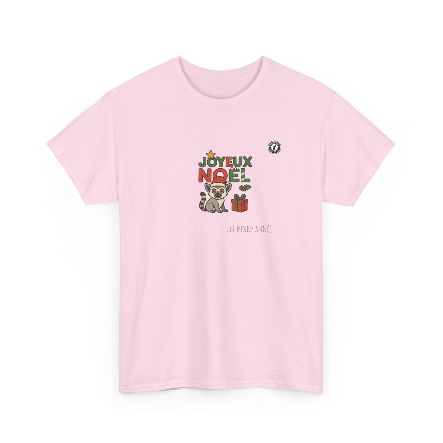 T-Shirt Lémurien de Noël – Adorable Lémurien au Bonnet de Père Noël avec “Joyeux Noël”