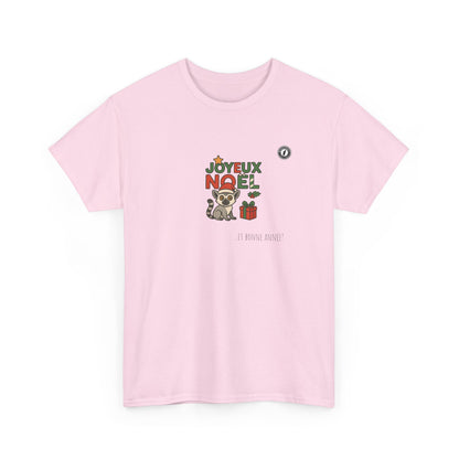 T-Shirt Lémurien de Noël – Adorable Lémurien au Bonnet de Père Noël avec “Joyeux Noël”