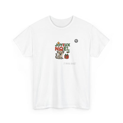 T-Shirt Lémurien de Noël – Adorable Lémurien au Bonnet de Père Noël avec “Joyeux Noël”