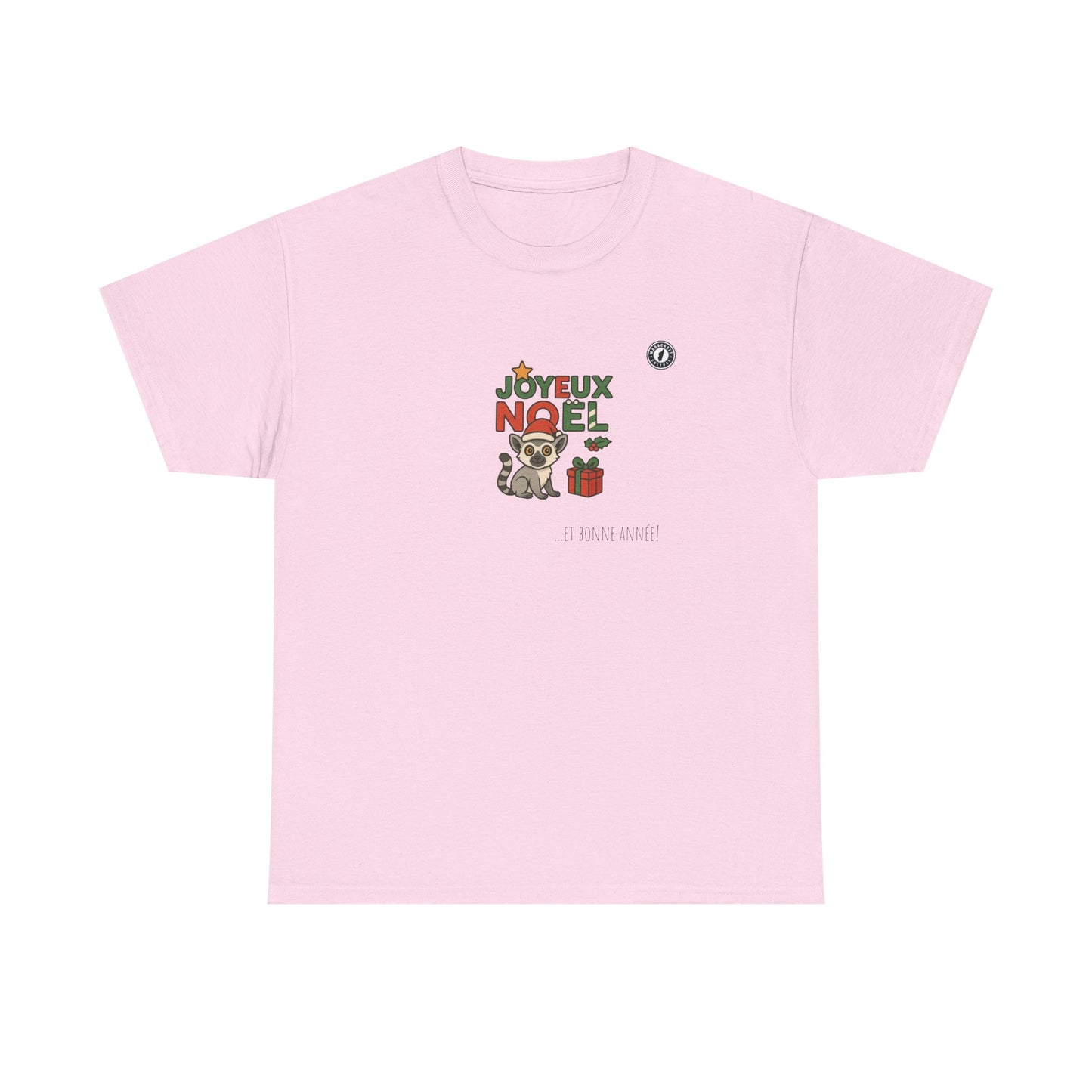 T-Shirt Lémurien de Noël – Adorable Lémurien au Bonnet de Père Noël avec “Joyeux Noël”