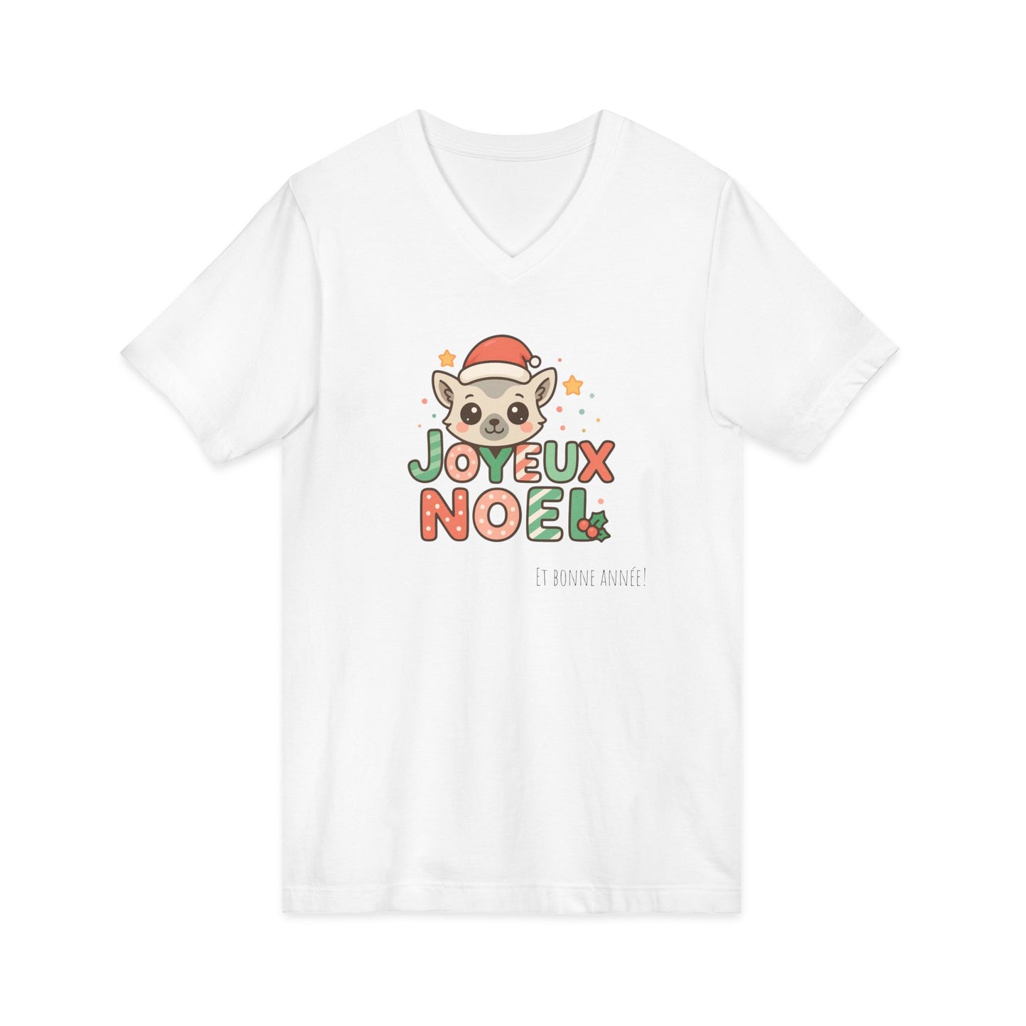 T-Shirt Femme Joyeux Noël Lémurien kawaii - Édition Fêtes | Madacraft Culture