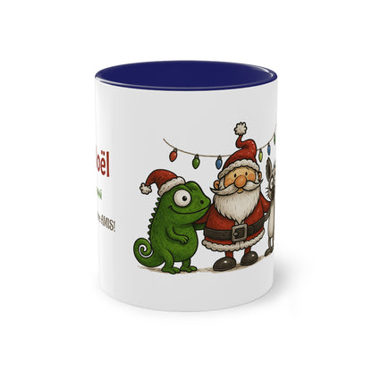 Mug Noël Entre Amis – Un Caméléon, Un Lémurien & Beaucoup de Joie