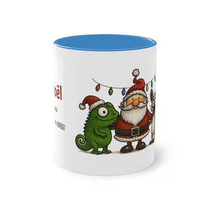 Mug Noël Entre Amis – Un Caméléon, Un Lémurien & Beaucoup de Joie