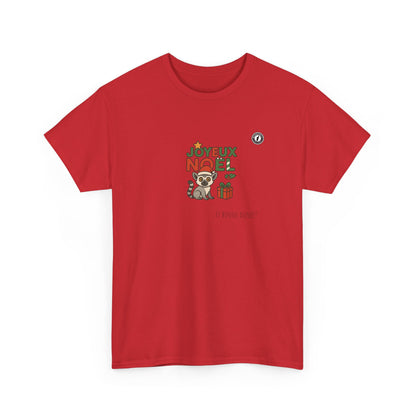 T-Shirt Lémurien de Noël – Adorable Lémurien au Bonnet de Père Noël avec “Joyeux Noël”
