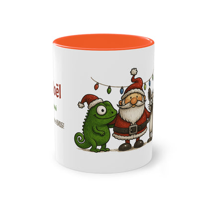 Mug Noël Entre Amis – Un Caméléon, Un Lémurien & Beaucoup de Joie